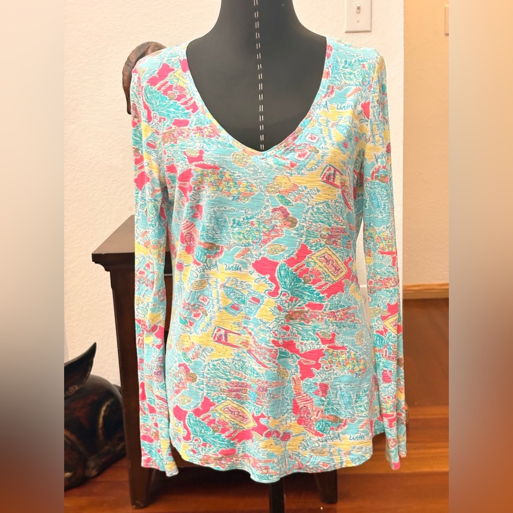 LILLY PULITZER WOMENS TOP SHIRT BLOUSE SIZE MEDIUM EXCELLENT CONDITION SEE PICS